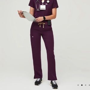 Figs deep purple pants